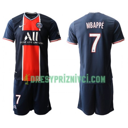 Fotbalový Komplet Paris Saint-Germain Kylian Mbappé 7 Dětské Domácí 2020-2021 Krátký Rukáv (+ trenýrky)